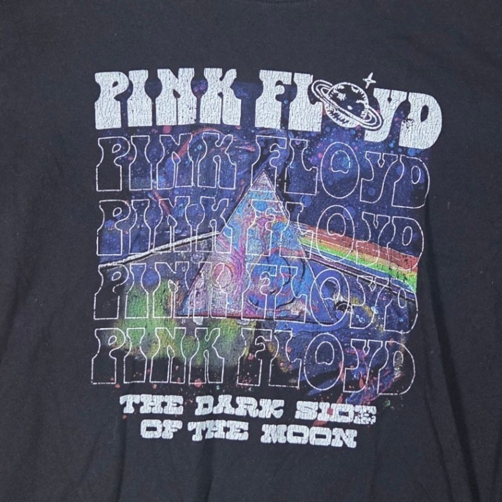 Pink Floyd Graphic Tee Boys L 12-14 Black Dark Side of the Moon T-Shirt
